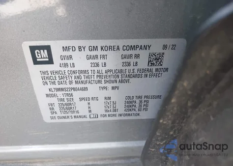 2023 Chevrolet Trailblazer Fwd Ls from USA, damaged, VIN KL79MMS22PB044689